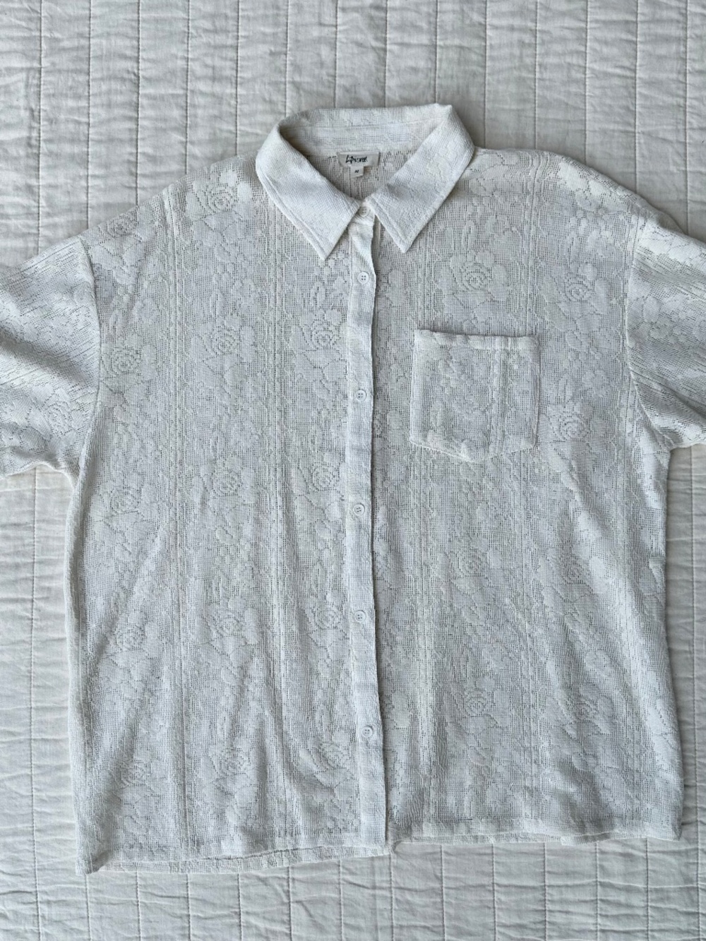 Bittersweet Boutique Cream Floral Lace Button Down | Size Medium | Worn 2-3 Time